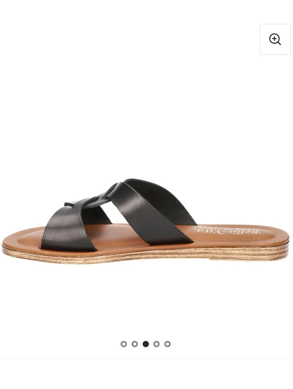 Bella Vita Dov-Italy Black Leather Slide Sandals, 7M,MADE IN ITALY 🇮🇹